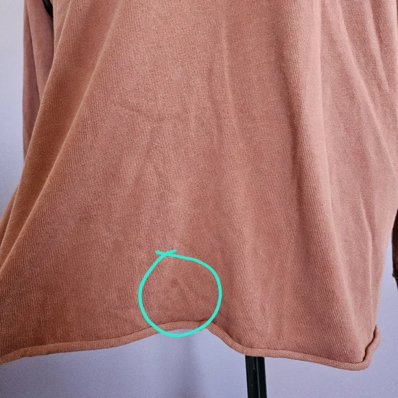 Lace-Up Hooded Pullover Top - Rust - Picture 6 of 14